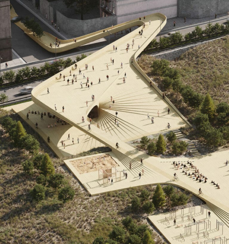 Dream Pathway/ The connection between the sports recreation park to a cultural- CAATStudio (Kamboozia Architecture and Design Studio)