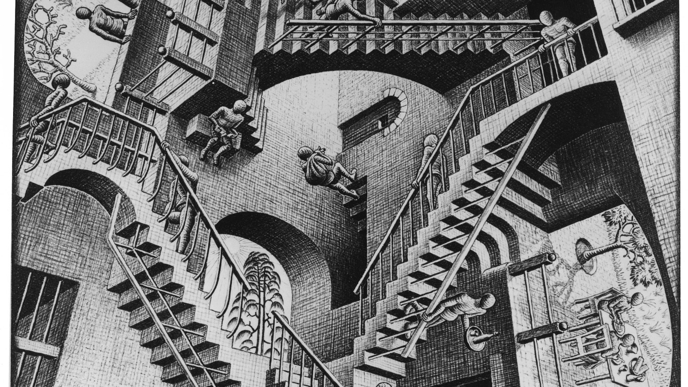 Resim 12. M.C. Escher – Görecelik (1953) (URL-2).