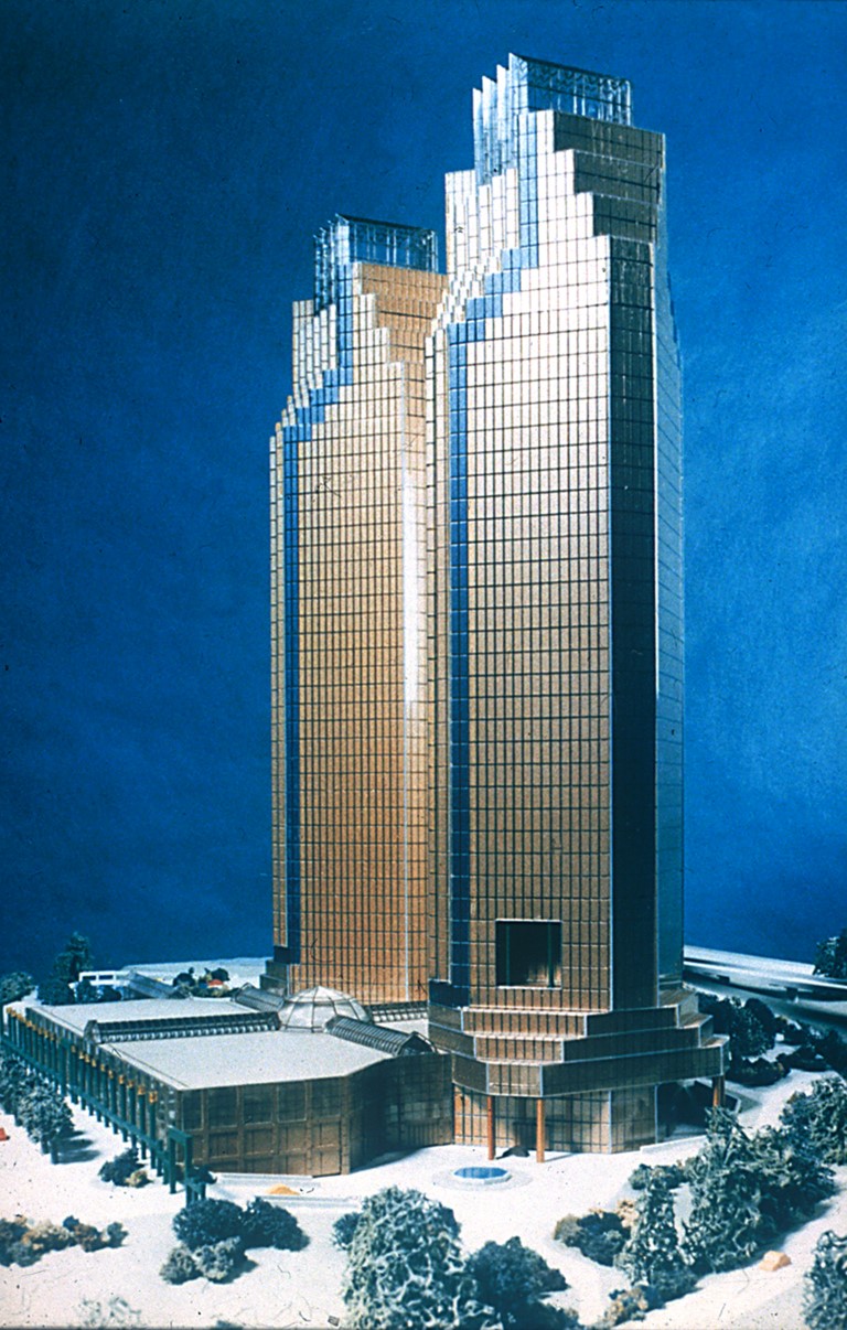 Resim 5. Konumunun ilham ettiği bir mimarlık (İş Bankası Genel Müdürlüğü (ilk proje), Levent, İstanbul, 1988).