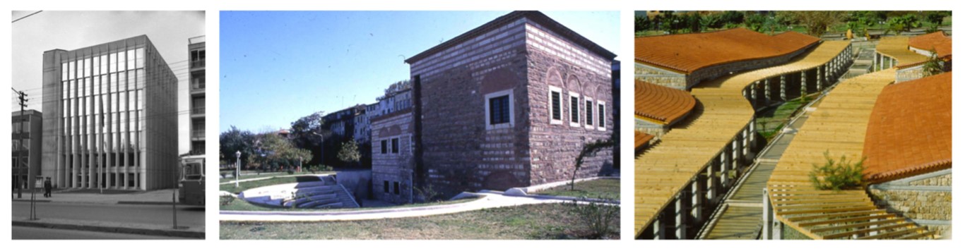 ekil 5. Türk Dil Kurumu Binası/Ankara (solda), Kadın Eserleri Kütüphanesi/İstanbul (ortada),Olbia Sosyal Kültürel Özek/Antalya (sağda) (Salt, 2019).

Figure 5. Turkish Language Institution Building/Ankara (left), Women's Works Library/Istanbul     (middle), Olbia Social Cultural Center/Antalya (right)(Salt, 2019).