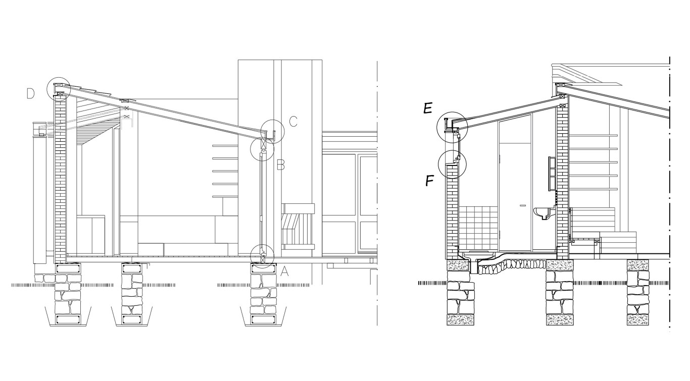 Şekil 1. Cengiz Bektaş Evi A, B, C, D, E ve F Detayları (Salt Arşiv’inden düzenlenmiştir).Figure 1. Cengiz Bektaş House A, B, C, D, E and F Details (Edited from the Salt Archive).