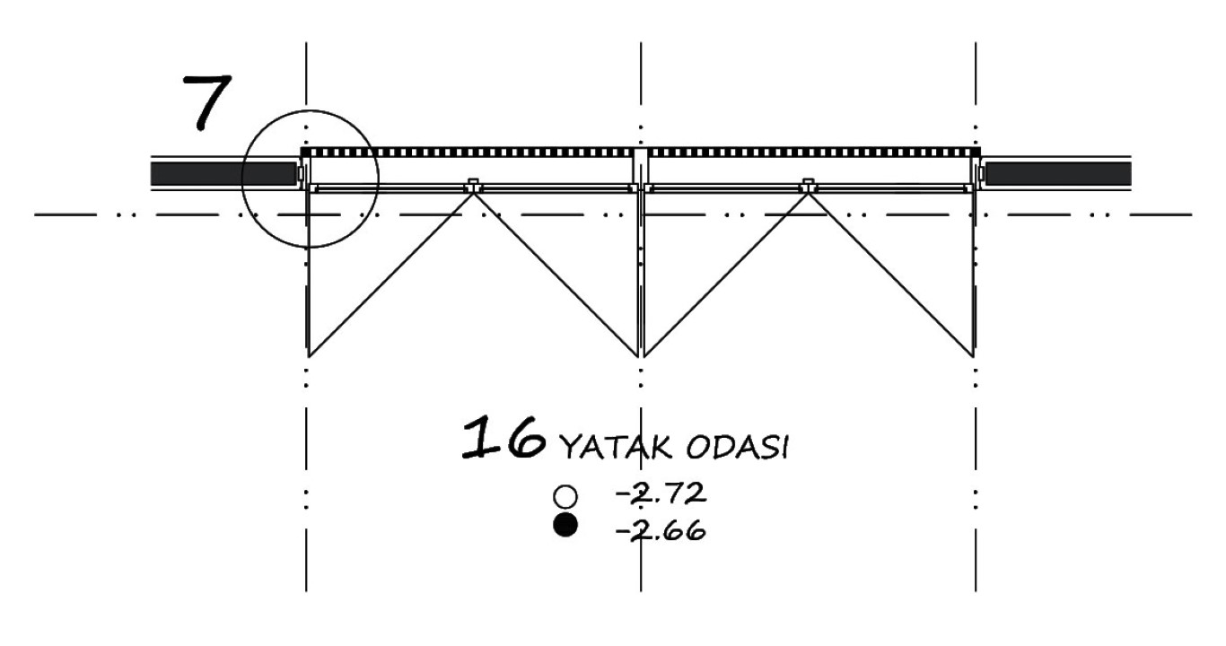 Şekil 14. İsmailgil’in Evi Kısmi Birinci Kat Planı (Salt Arşiv’inden düzenlenmiştir).Figure 14. Ismailgil's House Partial First Floor Plan (Edited from the Salt Archive).