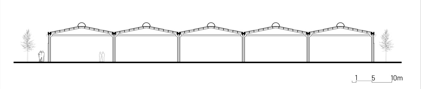 Şekil 3. Küçükbaş ham deri işleme binası şematik kesiti (7) (Senem M. Sevindik, 2022).Figure 3. Schematic section of the rawhide processing building (7) (Senem M. Sevindik, 2022).
