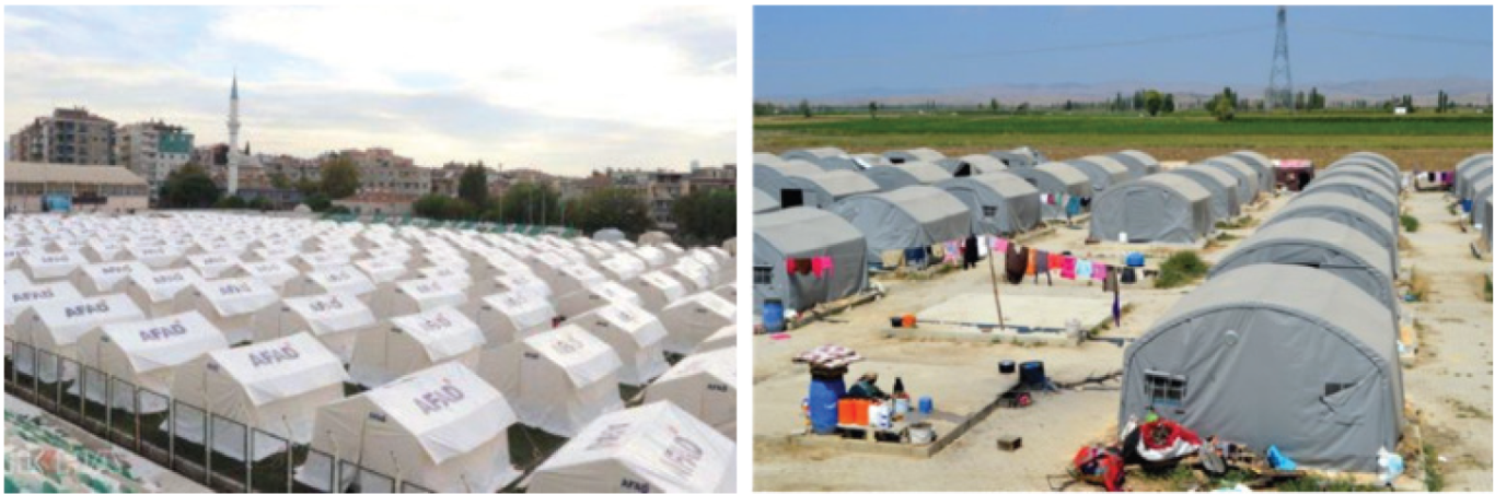 Resim 3. Afetzedeler ve mülteciler için kurulan çadırlar.Image 3. Emergency tent.