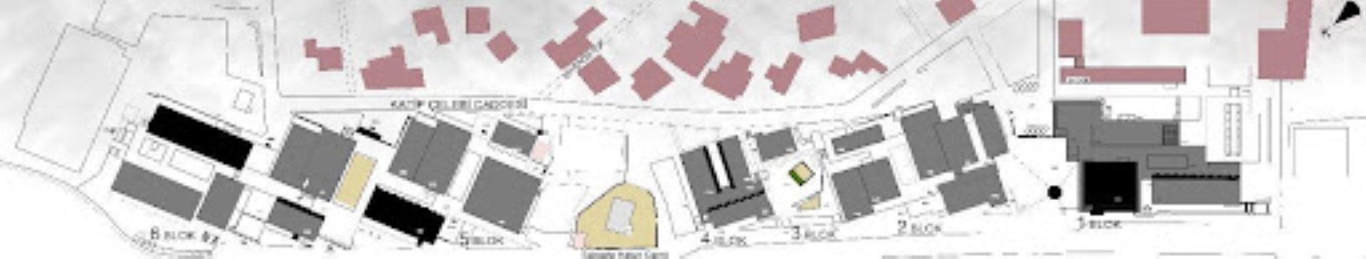 Şekil 2. İMÇ yapılarının vaziyet planı. Figure 2. Site plan of IMC buildings.