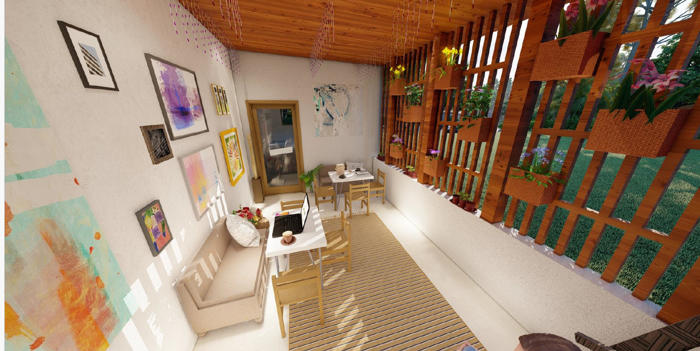 Şekil 11. Arka bahçe tasarım projesi üç boyutlu görseller (O.B. görsel arşivi).Figure 11. Backyard design project, 3D visuals.