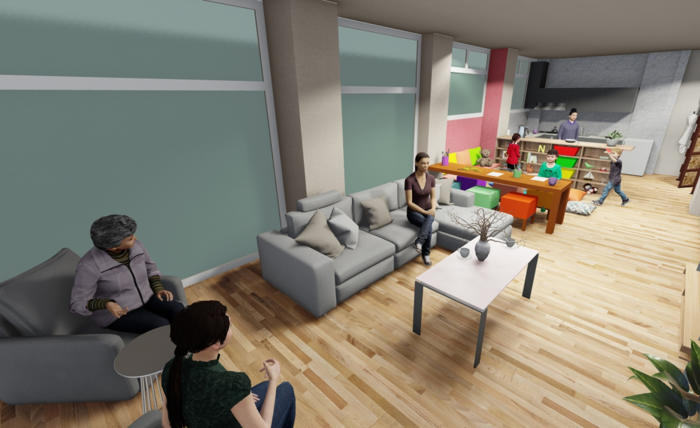 Şekil 3. Kadın kahvehanesi iç mimari tasarım projesi üç boyutlu görseller (Odunpazarı Belediyesi görsel arşivi).Figure 3. Women's coffee house interior design project 3D images (Odunpazarı Municipality archive).