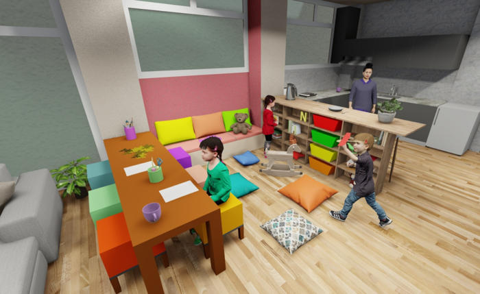 Şekil 4. Kadın kahvehanesi iç mimari tasarım projesi üç boyutlu görseller (Odunpazarı Belediyesi görsel arşivi).Figure 4. Women's coffee house interior design project 3D images (Odunpazarı Municipality archive).