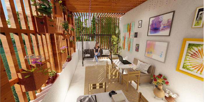 Şekil 9. Arka bahçe tasarım projesi üç boyutlu görseller (O.B. görsel arşivi).Figure 9. Backyard design project, 3D visuals.