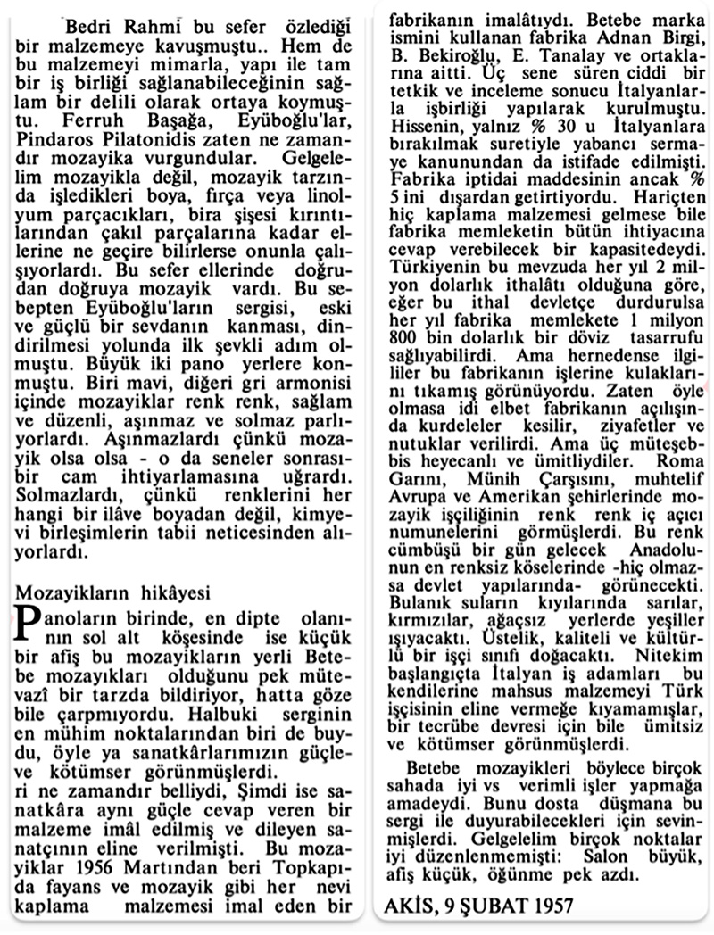 Şekil 1. Akis Mecmuası’nın Betebe Firmasına ilişkin haberi.Figure 1. Akis Magazine's news about Betebe Company.