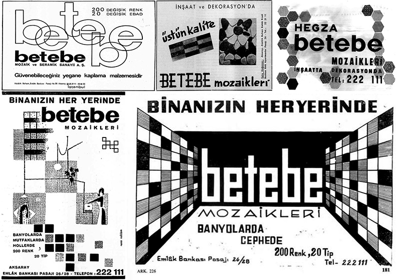 Şekil 3. “Binanızın Her Yerinde” sloganıyla reklamı yapılan Betebe cam mozaikleri.Figure 3. Betebe glass mosaic advertisements with the slogan 