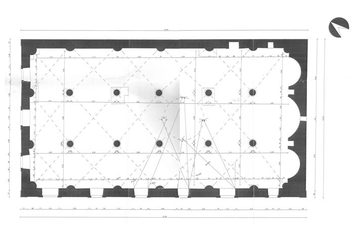 Şekil 1. Aziz Meryem (Surp Asdvadzadzin) Ermeni Kilisesi planı (O. Mıstıkoğlu arşivi).Figure 1. St. Mary’s (Surp Asdvadzadzin) Armenian Church plan (O. Mıstıkoğlu archive).
