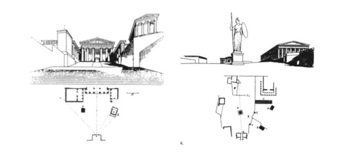 Şekil 1. Eisenstein’in Choisy’nin çizimleri üzerinden Atina görünümleri (Eisenstein, 1930).