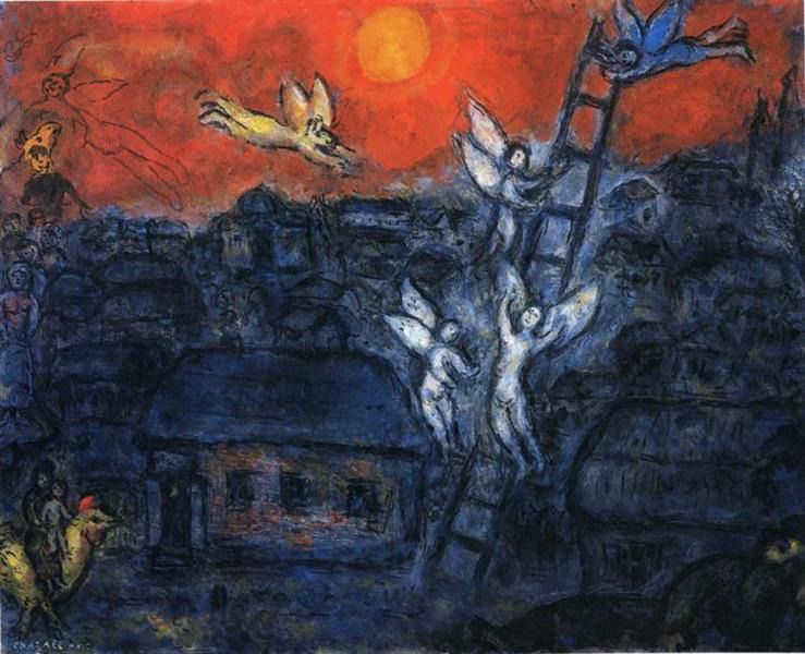 Şekil 8. Yakup’un Merdiveni, Marc Chagall, 1973 (URL-19).