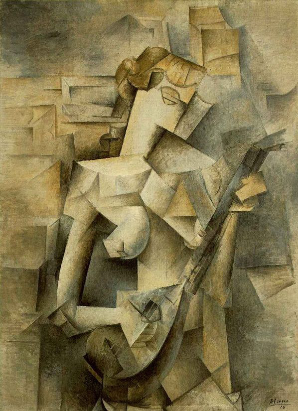 Şekil 6. Pablo Picasso, Mandolinli Kız, 1910 (URL-9).