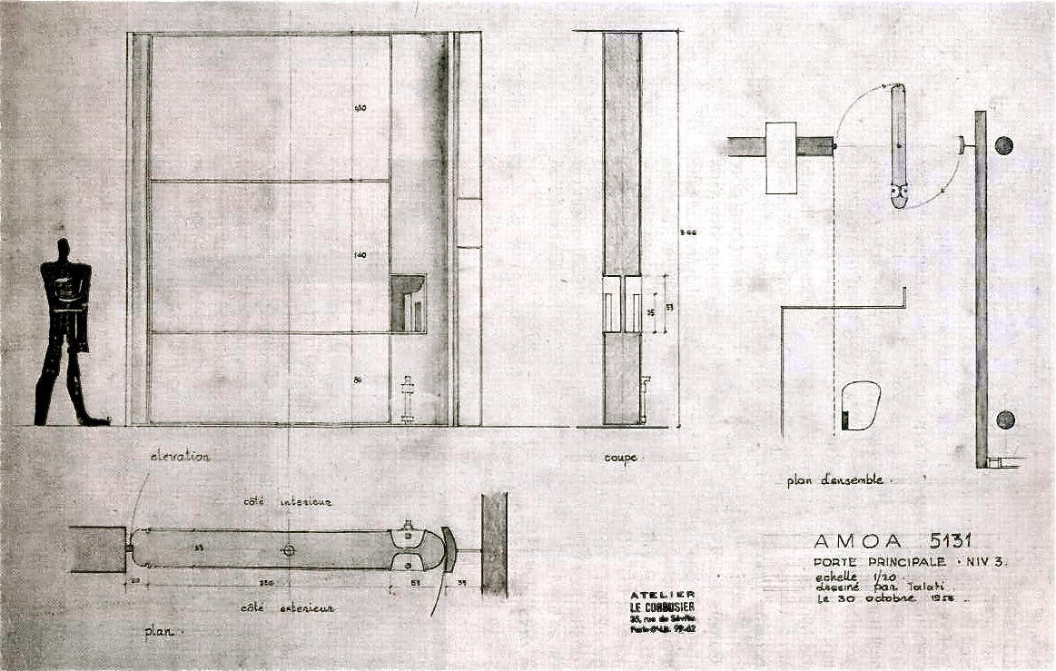 Şekil 7. Milowner’s Binası döner kapı çizimi, 1954 (URL-13).