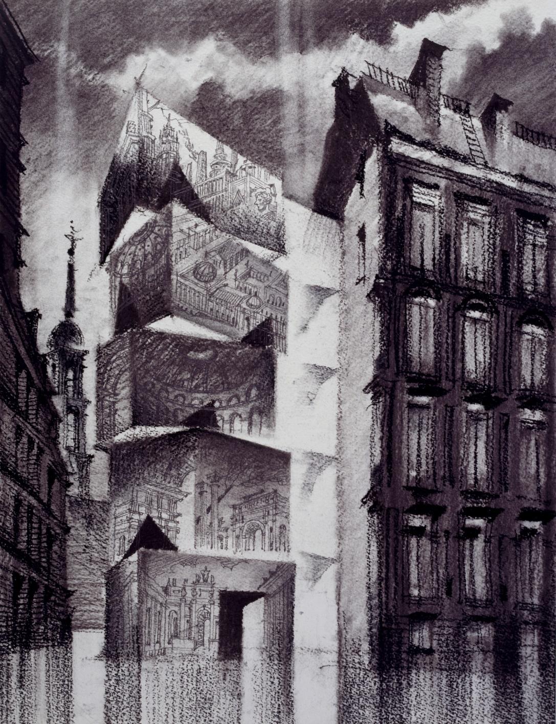 Mimarlık Çizimleri Müzesi, Berlin, 2013. Sergei Tchoban çizimi.