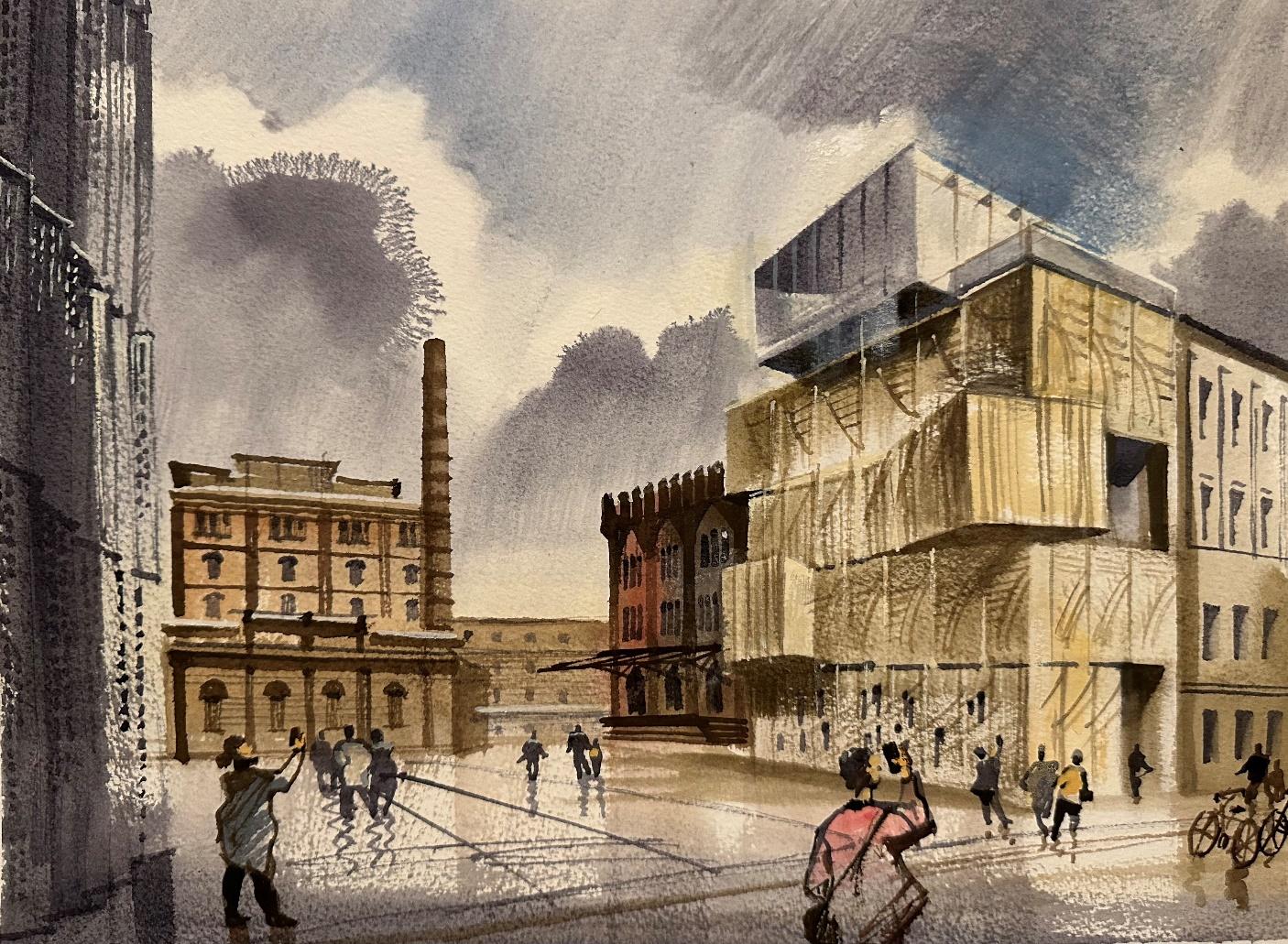 Mimarlık Çizimleri Müzesi, Berlin, 2013. Sergei Tchoban çizimi.