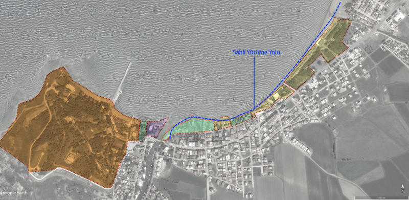Resim 3. 2016 yılında Arsuz Belediyesi tarafından kullanıma açılan sahil yürüme yolunun güzergahı.