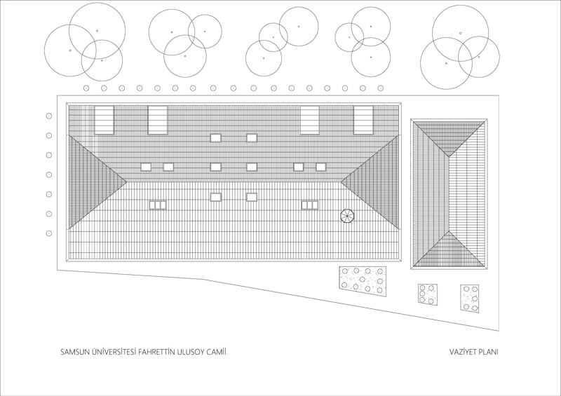 Şekil 1. Samsun Üniversitesi Fahrettin Ulusoy Camii vaziyet planı (Kaynak: SAMÜ TASMİM).