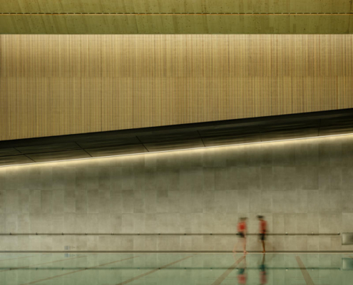 4-hcma_t╔Öm╔Ösew╠ôtx╩ÀACC_detail 50m Lap pool Mass Timber roof and wood slat wall_Credit Nic Lehoux