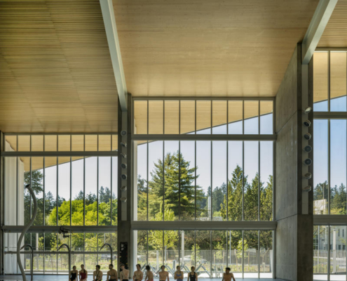 9-hcma_t╔Öm╔Ösew╠ôtx╩ÀACC_Detail _Social leisure pool with views to south plaza ravine outdoor space_Credit Nic Lehoux