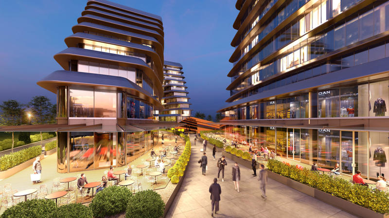 Şekil 1. Antalya’daki karma kullanımlı merkez, konut–ticaret–kamusal alan birlikteliğini yüksek yaşam kalitesi ve sürdürülebilir kentsel senaryolar üzerinden yeniden tanımlayan bir örnek niteliğinde.